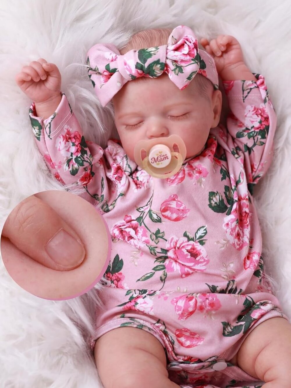 BABESIDE 20in Sleeping Baby Girl Doll Soft Body Gift Set